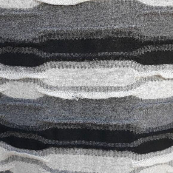 Sharagano Dress Shirt Quilted Bandage Midi Textured Striped Grunge Gray Sz 14 - Picture 4 of 8